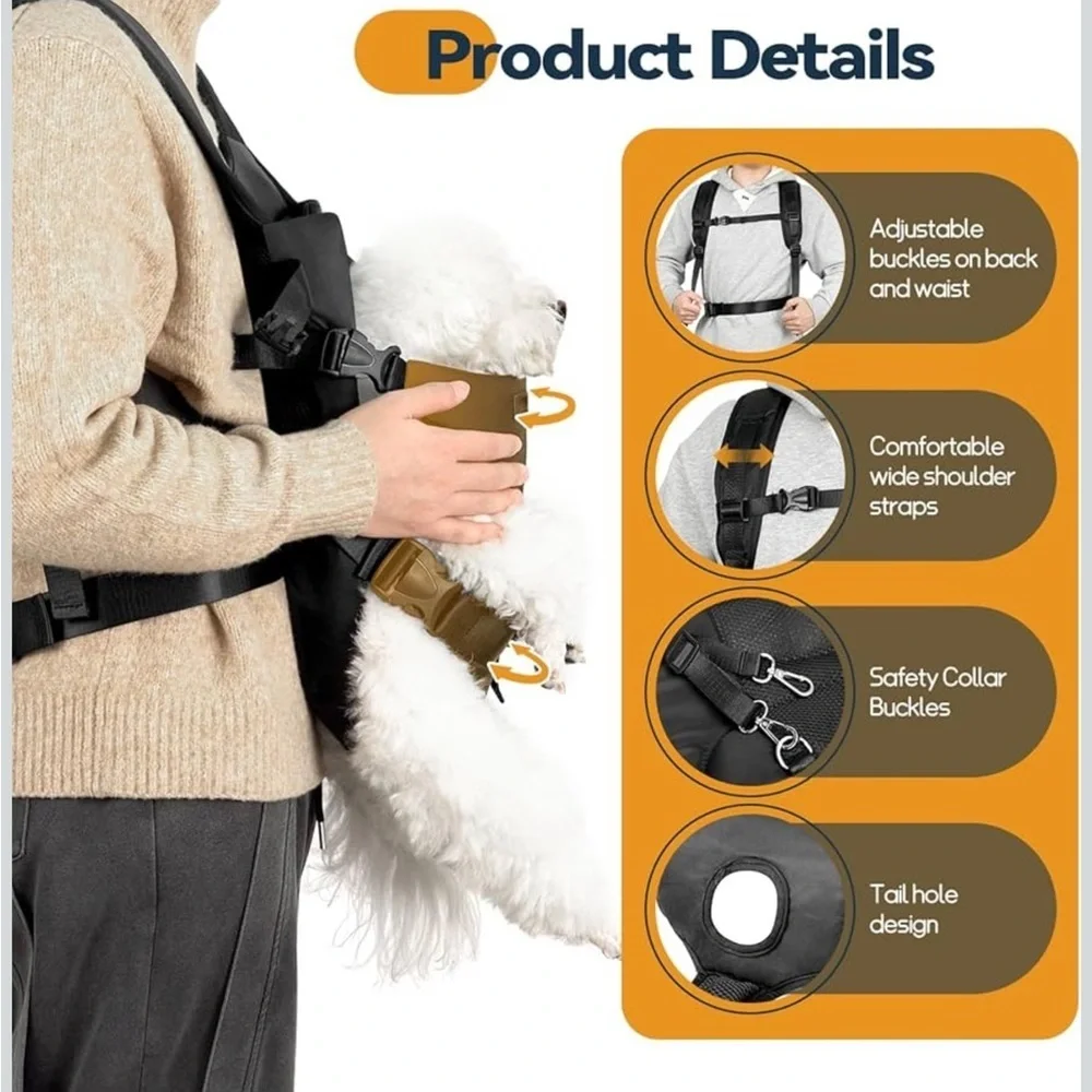 NEW Yudodo Pet Carrier Adjustable  Backpack.  Medium  11-17 Pounds